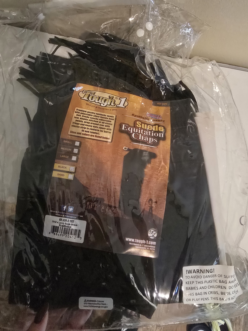 Black Suede Equitation Chaps - Kids Riding Chaps